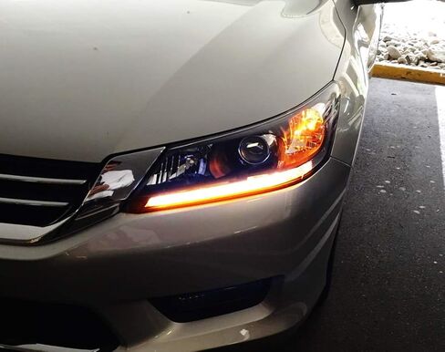 iJDMTOY Compatible With 2013-2015 Honda Accord Sedan, Set of Xenon White LED Even Illuminating Daytime Running Light Retrofit Kit, Fit Inside Parking Lamp Housing in Saudi Arabia