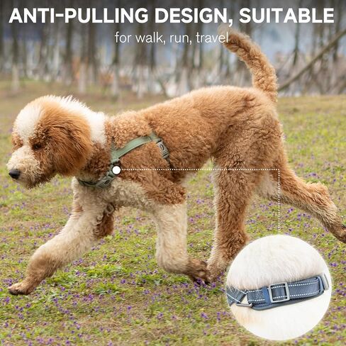 SATSUN Dog Harness for Large Dogs, No Pull Dog Harness with 2 Adjustable Points & 1 Leash Clip, Reflective Comfortable Dog Vest with Easy Control Handle Ideal for Walking and Training, Black,L in Saudi Arabia