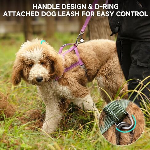 SATSUN Dog Harness for Large Dogs, No Pull Dog Harness with 2 Adjustable Points & 1 Leash Clip, Reflective Comfortable Dog Vest with Easy Control Handle Ideal for Walking and Training, Black,L in Saudi Arabia