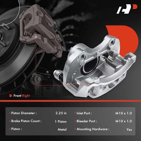 A-Premium Disc Brake Caliper Assembly with Bracket Compatible with Select Nissan Models - Cube 2009-2014, Tiida 2012-2016, Versa 2007-2012, L4 1.8L - Front Right Passenger Side in Saudi Arabia