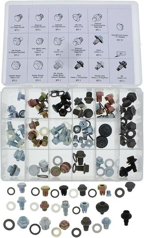ABN Oil Drain Plug 76pc Assortment – SAE & Metric Drain Plugs & Washer Gasket Set Compatible with Jeep GM Ford Toyota in Saudi Arabia