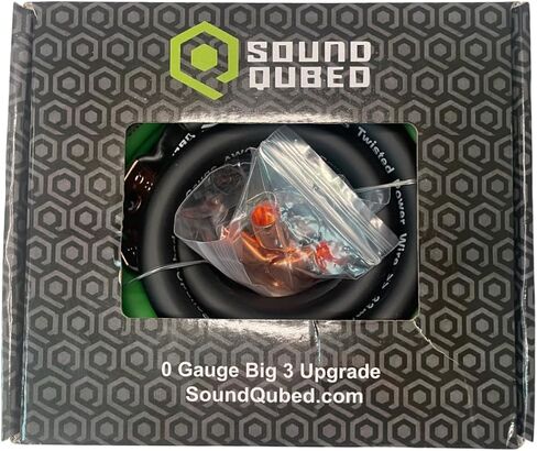 مجموعة ترقية Soundqubed Car Audio Big 3 - سلك قياس 1/0 0GA مجموعة ترقية Big 3 - ترقية سلك مولد السيارة - الطاقة الخضراء - الأرض السوداء الكبيرة - ثلاثة أسلاك - ترقية طاقة السيارة والأسلاك الأرضية - سلك CCA in Kuwait