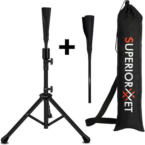 SUPERIORNET Portable Baseball Batting Tee,Tripod Batting Tee Stand for Youth and Adults,Adjustable Baseball Tee Trainer with 2 Holders in Kuwait