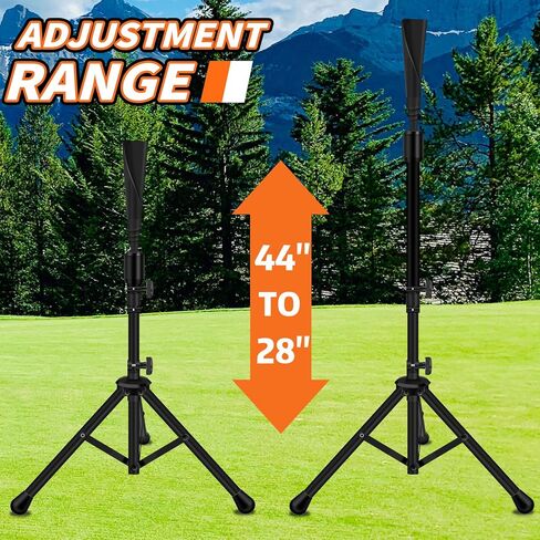 SUPERIORNET Portable Baseball Batting Tee,Tripod Batting Tee Stand for Youth and Adults,Adjustable Baseball Tee Trainer with 2 Holders in Kuwait
