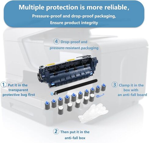 F2G76A (E6B67-67901، F2G76-67901) مجموعة صيانة المصهر المتوافقة مع Laserjet M604 / M605 / M606 (110V)، تتضمن قطعة واحدة من المصهر RM2-6308، حزمة واحدة من بكرة النقل وصينية 2-6 بكرات، واقية in Kuwait