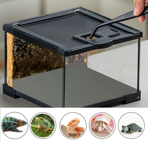 Hlimior 2 Pack Bearded Dragon Tank Accessories, Non-Adhesive Reptile Terrarium Carpet Substrate for Reptile Tank，Reptile Habitat Bedding for Leopard Gecko, Lizard, Iguana, Snake, Tortoise（Grey） in Saudi Arabia