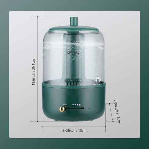 مرطب إنكبيرد بلس للزواحف العلوية، 3 لتر، حجم كبير، تشغيل فائق الجودة، سهل التنظيف، مثالي لزواحف فيفاريوم، أعشاب البرمائيات، أخضر قديم (خرطوم غير متضمن) in Kuwait