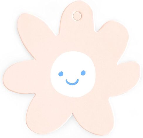 Decorative Paper Gift Tags 50 pcs - Wedding Gift Tags, Baby Shower Tags, Kraft Hang Tags, Hanging Gift Labels, Baking Tags (Daisy+Smily Face) in Kuwait