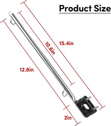 BALAVA قارب العلم القطب 2PCS، الفولاذ المقاوم للصدأ قارب العلم القطب السكك الحديدية جبل قارب المنبر الموظفين (2/3 "-1-1/4")، يخت البحرية قارب العلم البولنديين الفضة in Kuwait