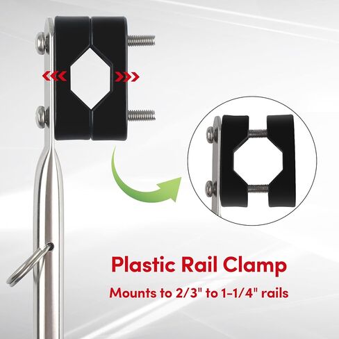 BALAVA قارب العلم القطب 2PCS، الفولاذ المقاوم للصدأ قارب العلم القطب السكك الحديدية جبل قارب المنبر الموظفين (2/3 "-1-1/4")، يخت البحرية قارب العلم البولنديين الفضة in Kuwait