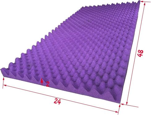 4 عبوات من ألواح الإسفنج الصوتية باللون الأرجواني على شكل بيضة كبيرة الحجم ممتصة للصوت مقاس 48 بوصة × 24 بوصة × 2 بوصة in Kuwait