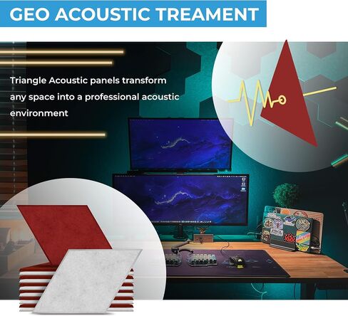 Acoustic Wall Art - 12 Diamond Acoustic Panels | Premium Sound Blocking Panels include 3M Tape | Acoustic Panels Decorative for Home & Office | Geometric Acoustical Wall Panels in Saudi Arabia