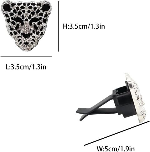 Bling Car Air Freshener,2pcs Golden Leopard Head Vent Clip Car Accessories for Women Teens,Refillable Car Outlet Essential Oils and Perfumes Diffuser Clips,Car Dashboard Charms in Saudi Arabia