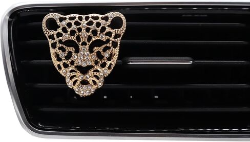 Bling Car Air Freshener,2pcs Golden Leopard Head Vent Clip Car Accessories for Women Teens,Refillable Car Outlet Essential Oils and Perfumes Diffuser Clips,Car Dashboard Charms in Saudi Arabia