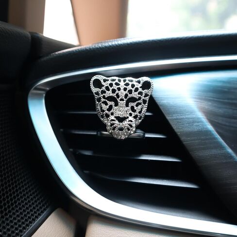 مشابك تنفيس معطر هواء السيارة من بلينغ، قطعتان من مشابك تزيين السيارة برأس الفهد الذهبي، موزع روائح السيارة، ملحقات السيارة أوريس in Kuwait