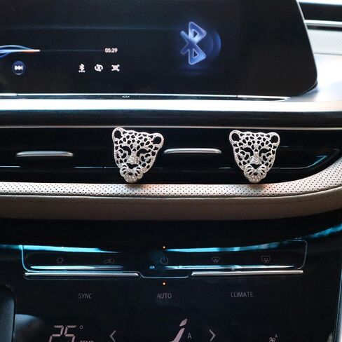 مشابك تنفيس معطر هواء السيارة من بلينغ، قطعتان من مشابك تزيين السيارة برأس الفهد الذهبي، موزع روائح السيارة، ملحقات السيارة أوريس in Kuwait