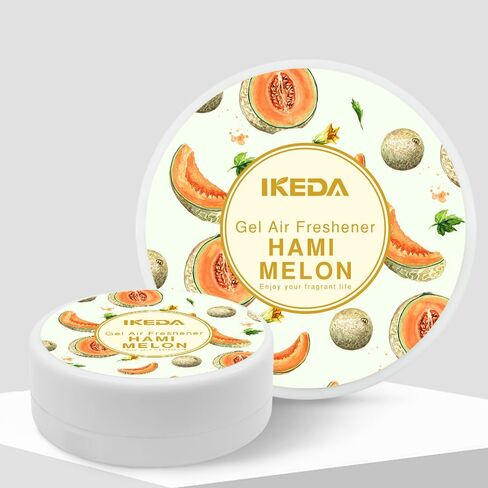 Ikeda Car Air Freshener: Hami Melon Scent Circular Gel Air Freshener | Odor Elimination | Car Scents | Long-Lasting Fragrance | For Auto And Home | 2pcs (Hami melon) in Saudi Arabia