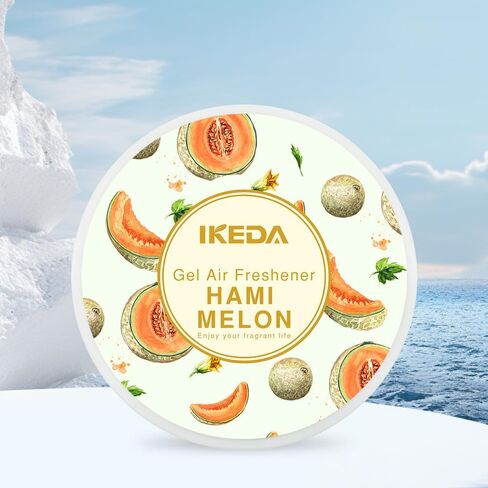 Ikeda Car Air Freshener: Hami Melon Scent Circular Gel Air Freshener | Odor Elimination | Car Scents | Long-Lasting Fragrance | For Auto And Home | 2pcs (Hami melon) in Saudi Arabia