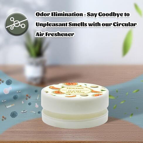 Ikeda Car Air Freshener: Hami Melon Scent Circular Gel Air Freshener | Odor Elimination | Car Scents | Long-Lasting Fragrance | For Auto And Home | 2pcs (Hami melon) in Saudi Arabia