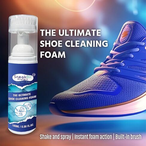 رذاذ منظف الأحذية SneakAir Protect - منظف الأحذية الرياضية الرغوي الفوري - يزيل الأوساخ والبقع من القماش والأحذية الرياضية البيضاء وأحذية التنس والمزيد in Kuwait