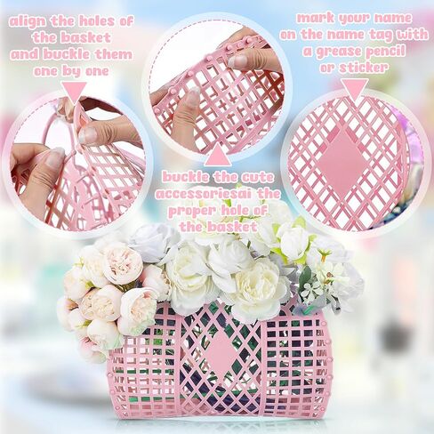 Augacage 8 Sets Jelly Purse Jelly Basket Beach Bags with Flower Sunglasses Plastic Summer Beach Jelly Bags Reusable Handbags for Women (Multicolor) in Kuwait