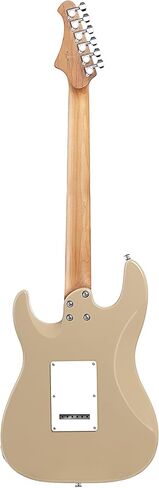 جيتار كهربائي ذو جسم صلب من WestCreek JX-20، التقاطات HSS مع ملف منفصل، رقبة خشب القيقب المحمص، حنق نهاية مستديرة، صواميل عظمية، لوحة فريتس من خشب الورد، جسم الماهوجني (أبيض فيكتوري) in Kuwait