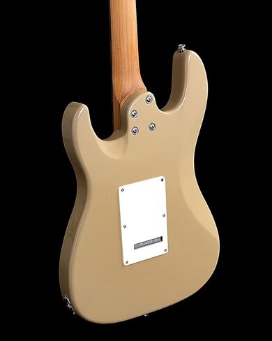 جيتار كهربائي ذو جسم صلب من WestCreek JX-20، التقاطات HSS مع ملف منفصل، رقبة خشب القيقب المحمص، حنق نهاية مستديرة، صواميل عظمية، لوحة فريتس من خشب الورد، جسم الماهوجني (أبيض فيكتوري) in Kuwait