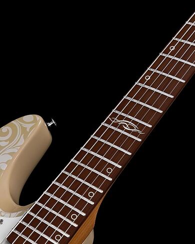 جيتار كهربائي ذو جسم صلب من WestCreek JX-20، التقاطات HSS مع ملف منفصل، رقبة خشب القيقب المحمص، حنق نهاية مستديرة، صواميل عظمية، لوحة فريتس من خشب الورد، جسم الماهوجني (أبيض فيكتوري) in Kuwait