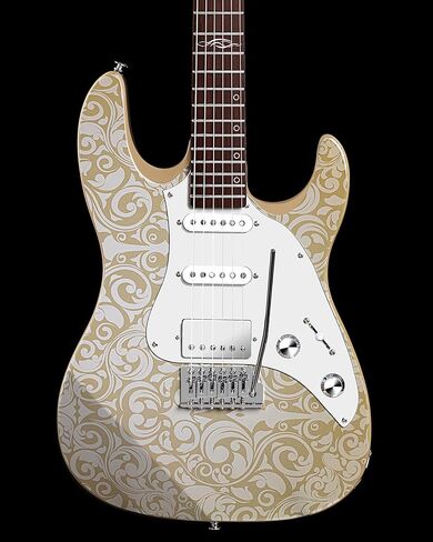 جيتار كهربائي ذو جسم صلب من WestCreek JX-20، التقاطات HSS مع ملف منفصل، رقبة خشب القيقب المحمص، حنق نهاية مستديرة، صواميل عظمية، لوحة فريتس من خشب الورد، جسم الماهوجني (أبيض فيكتوري) in Kuwait