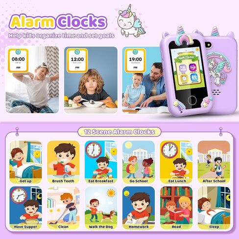 ألعاب يونيكورن للفتيات هدايا الهاتف الخليوي الذكية ل3 4 5 6 7 8 سنوات فتاة تعليمية تعليمية هواتف وهمية قابلة لإعادة الشحن مع شاشة تعمل باللمس، كاميرا مزدوجة، مشغل موسيقى، بطاقة SD 8G، هدية عيد الفصح in Saudi Arabia