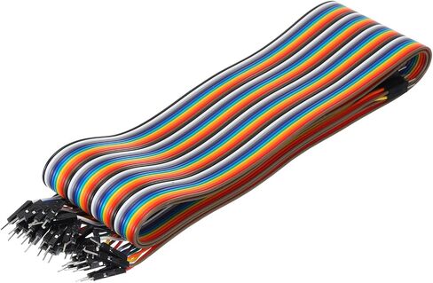 MECCANIXITY Male to Male 40Pin Breadboard Jumper Wire 2.54mm Pitch Ribbon Cable 100cm Long Electronics Breadboard Ribbon Cables for Breadboard Electronic Projects Pack of 1 in Saudi Arabia