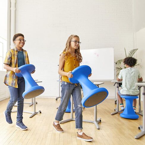 ECR4Kids Twist Wobble Stool، ارتفاع المقعد 18 بوصة، مقاعد نشطة، أسود in Kuwait