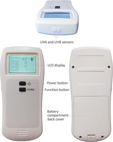 مقياس الضوء فوق البنفسجي UVA وUVB، عرض مؤشر الأشعة فوق البنفسجية، UVA، UVB، وكثافة الإشعاع فوق البنفسجي UVA+UVB، اختبار الضوء فوق البنفسجي، 240-320 نانومتر، 320-370 نانومتر in Kuwait