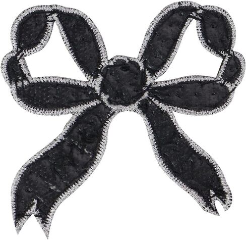 Rhinestone Knot Bow Patches Crystal Applique Bow Tie Patches for DIY Craft Clothes Decor Brooches 2 Pieces (White) in Saudi Arabia