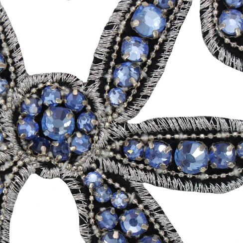 Rhinestone Knot Bow Patches Crystal Applique Bow Tie Patches for DIY Craft Clothes Decor Brooches 2 Pieces (White) in Saudi Arabia