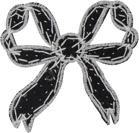 Rhinestone Knot Bow Patches Crystal Applique Bow Tie Patches for DIY Craft Clothes Decor Brooches 2 Pieces (White) in Saudi Arabia