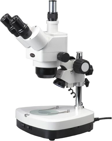 AmScope SH-2T-C2 Professional Trinocular Stereo Zoom Microscope, WF10x Eyepieces, 10X-40X Magnification, 1X-4X Zoom Objective, Upper and Lower Halogen Lighting with Rheostat, 110V-120V in Saudi Arabia