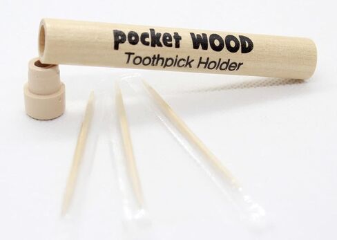 Wooden Pocket Travel Toothpick Holder - Bundle Set of 2 Holders with 3 Individually Wrapped Toothpicks in Saudi Arabia