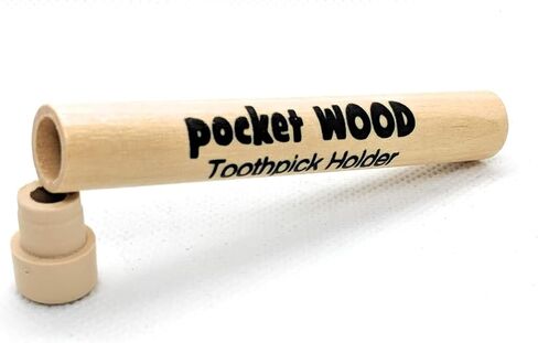 Wooden Pocket Travel Toothpick Holder - Bundle Set of 2 Holders with 3 Individually Wrapped Toothpicks in Saudi Arabia