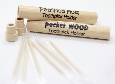 Wooden Pocket Travel Toothpick Holder - Bundle Set of 2 Holders with 3 Individually Wrapped Toothpicks in Saudi Arabia
