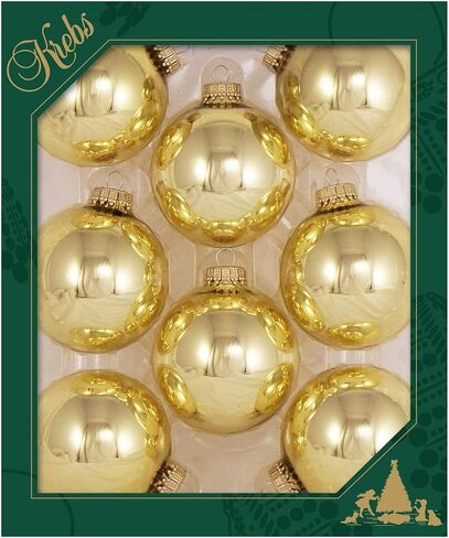 Glass Christmas Tree Ornaments - 67mm / 2.63" [8 Pieces] Designer Balls from Christmas By Krebs Seamless Hanging Holiday Decor (Velvet Ebony Black) in Kuwait