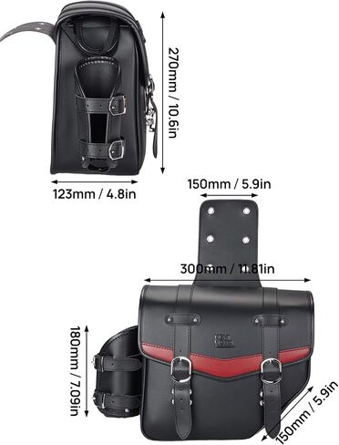 KEMIMOTO Motorcycle Saddle Bags, Leather Motorcycle Saddlebags, Waterproof Saddlebags With Cup Holder, 18L Capacity Powersports Scooter Saddle Bags Compatible with Softail Dyna Road King Universal in Saudi Arabia