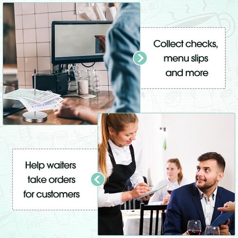 Qilery 54 Pieces Waitress Accessories Set Includes 50 Server Note Pads with Carbon Copy 2 Aluminum Restaurant Ticket Holder and 2 Receipt Holder Bill Fork for Restaurant Kitchen Waiter Waitress in Saudi Arabia
