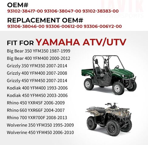 محامل العجلات الأمامية والخلفية لياماها الكركدن 450 الكركدن 660 الكركدن 700 2005-2013، OEM #93106-42800-00 93106-38800-00 93106-38047-00 in Kuwait