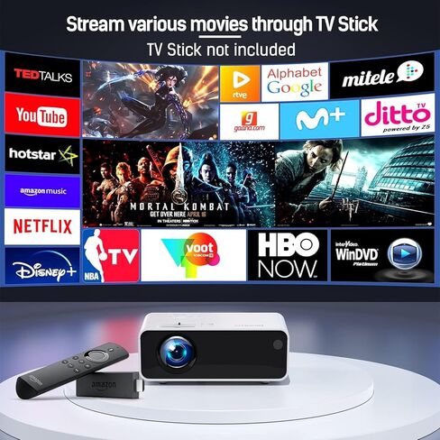 جهاز عرض صغير، جهاز عرض أفلام SMONET 1080P 4K 7500L جهاز عرض تلفزيوني منزلي جهاز عرض تلفزيوني صغير محمول في الهواء الطلق جدار داخلي متوافق مع أجهزة الكمبيوتر المحمولة TV Stick PC PS5 HDMI USB in Kuwait