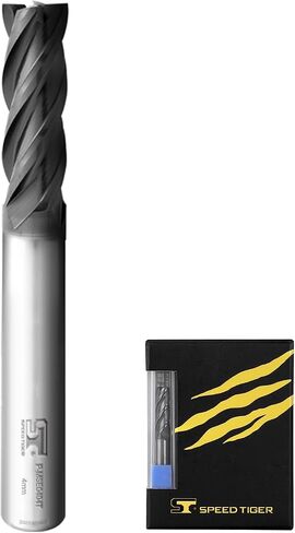 مطحنة نهاية مربعة من كربيد الحبوب الدقيقة من SPEED TIGER - 4 فلوت - 10 مم 75 لتر (قطعة واحدة، 10 مم) - لطحن سبائك الفولاذ والفولاذ الصلب والمعادن والمزيد - مجموعات قطع مطحنة لأصحاب الأعمال اليدوية والمحترفين in Saudi Arabia