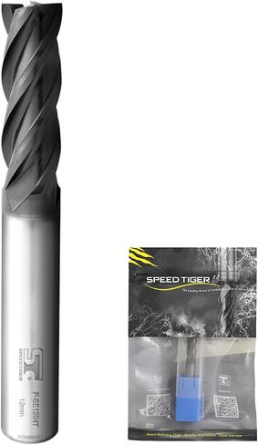 مطحنة نهاية مربعة من كربيد الحبوب الدقيقة من SPEED TIGER - 4 فلوت - 10 مم 75 لتر (قطعة واحدة، 10 مم) - لطحن سبائك الفولاذ والفولاذ الصلب والمعادن والمزيد - مجموعات قطع مطحنة لأصحاب الأعمال اليدوية والمحترفين in Saudi Arabia