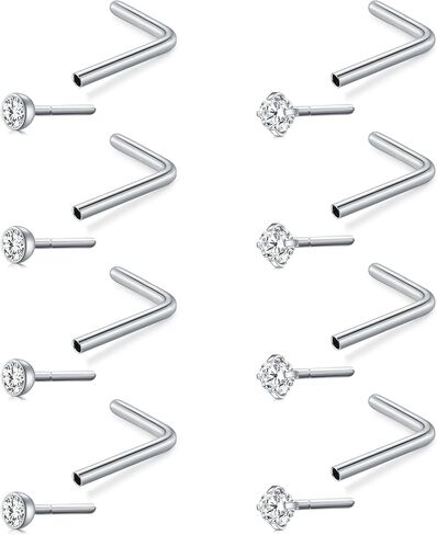 Briana Williams Nose Studs Nose Rings for Women 18G 20G Corkscrew Nose Ring Stainless Steel Nose Screw Studs Nose Rings Studs Surgical Steel Nostril Nose Piercing Jewelry in Saudi Arabia
