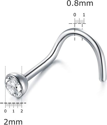 Briana Williams Nose Studs Nose Rings for Women 18G 20G Corkscrew Nose Ring Stainless Steel Nose Screw Studs Nose Rings Studs Surgical Steel Nostril Nose Piercing Jewelry in Saudi Arabia