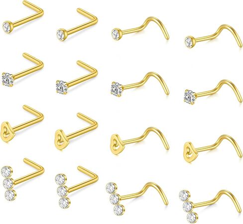 Briana Williams Nose Studs Nose Rings for Women 18G 20G Corkscrew Nose Ring Stainless Steel Nose Screw Studs Nose Rings Studs Surgical Steel Nostril Nose Piercing Jewelry in Saudi Arabia